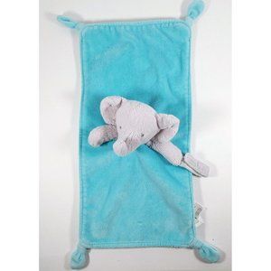 Carters Gray Elephant Lovey 15" Blue Security Blanket Rattle